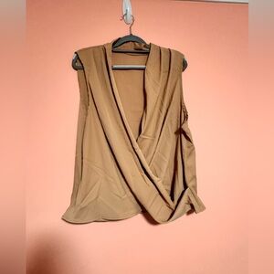 Elegant Tan Drape Top